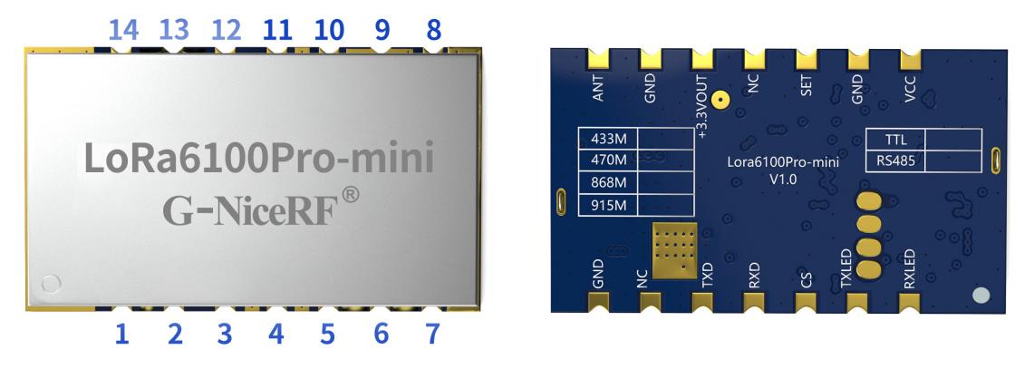 LoRa6100Pro-mini模块引脚定义
