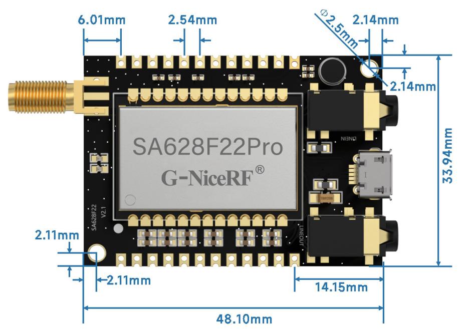 SA628F22PRO模块尺寸