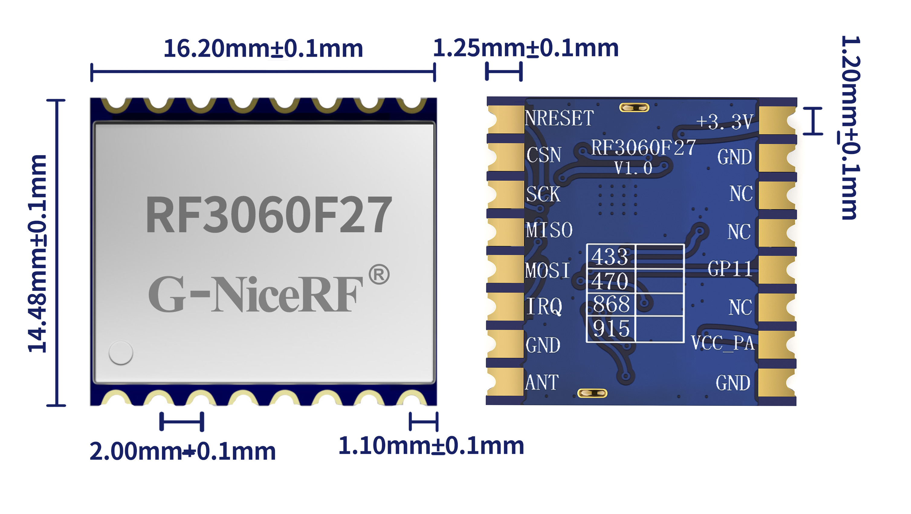 RF3060F27模块尺寸