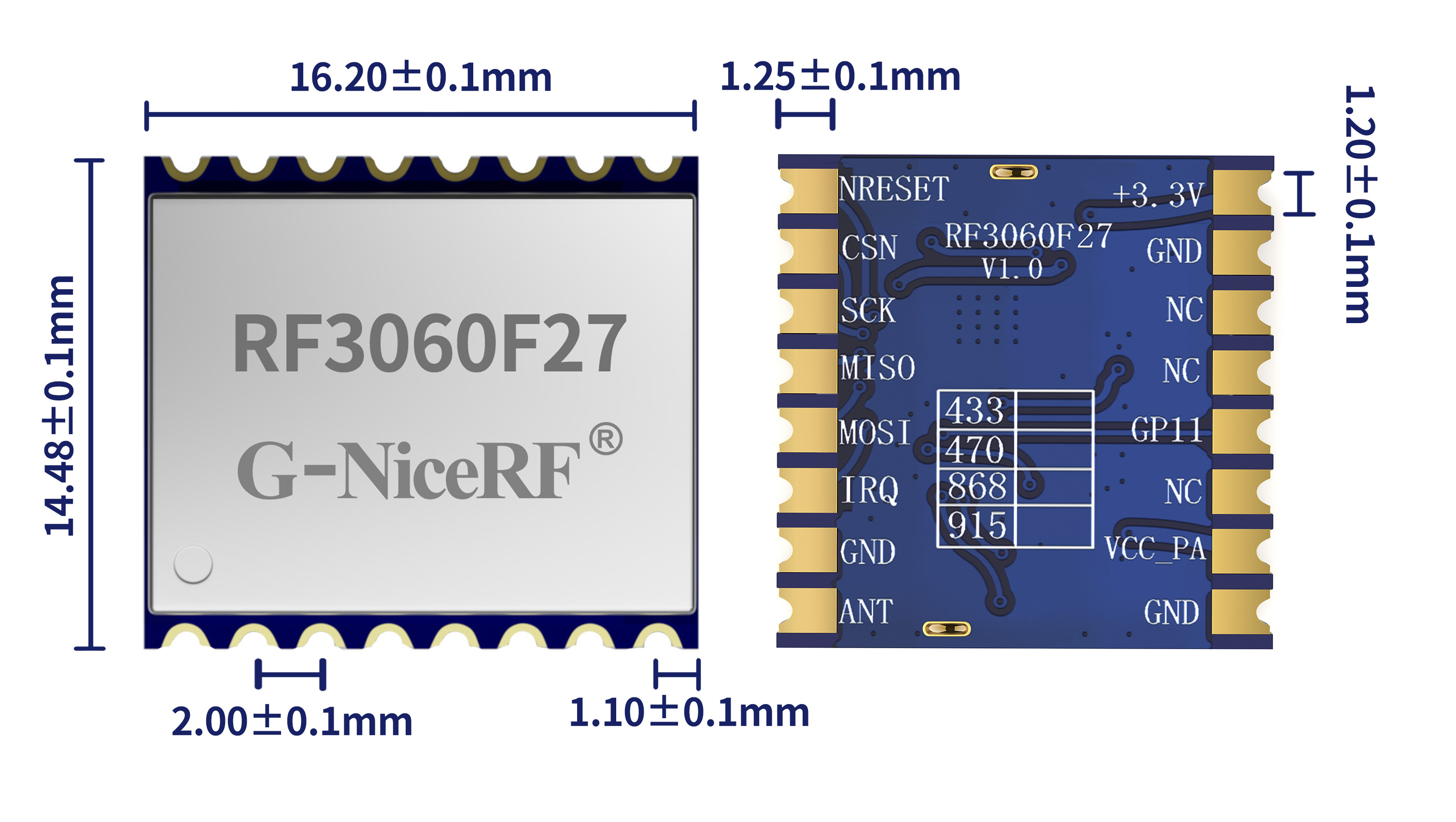 RF3060F27模块尺寸