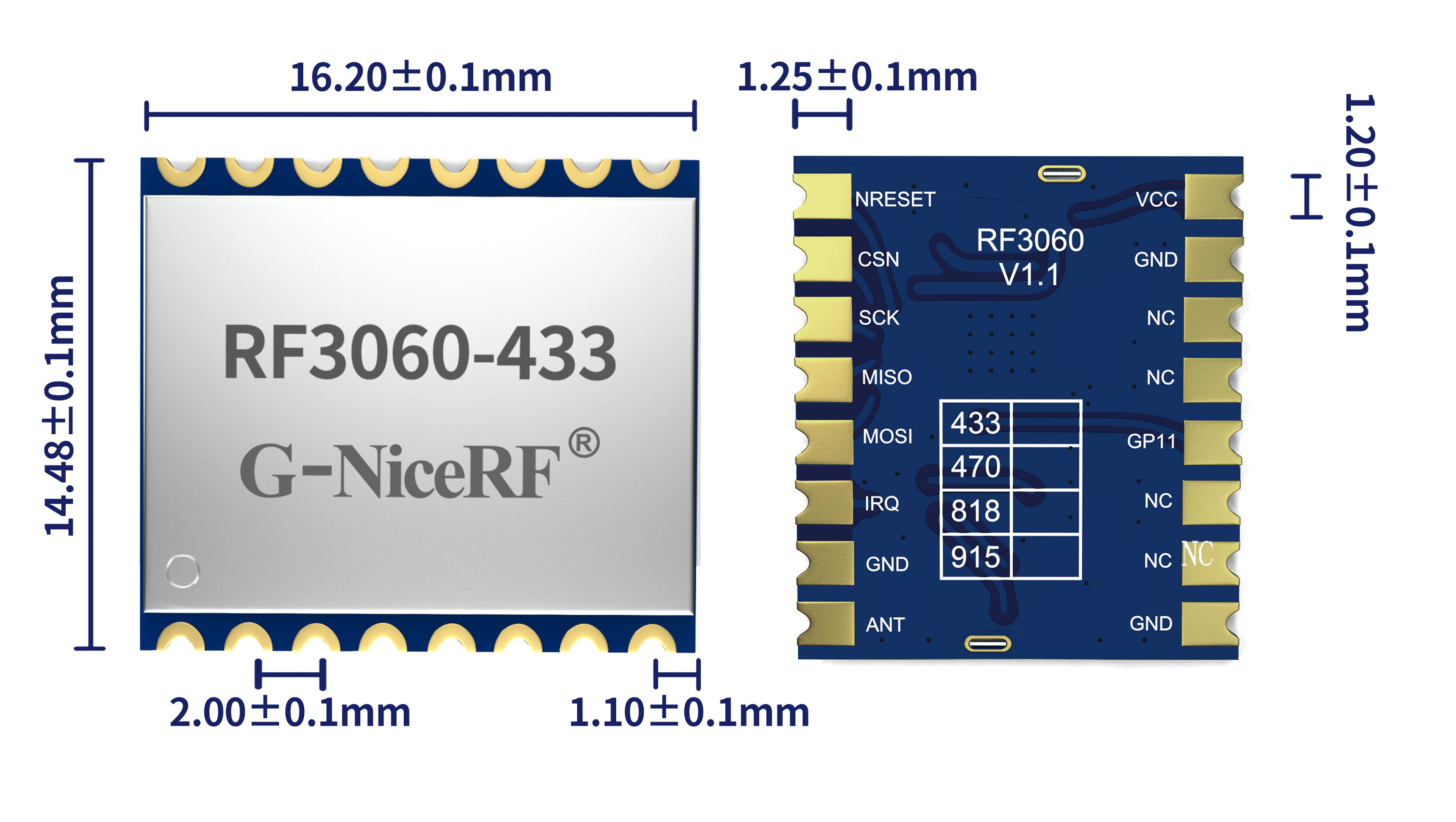 RF3060模块尺寸