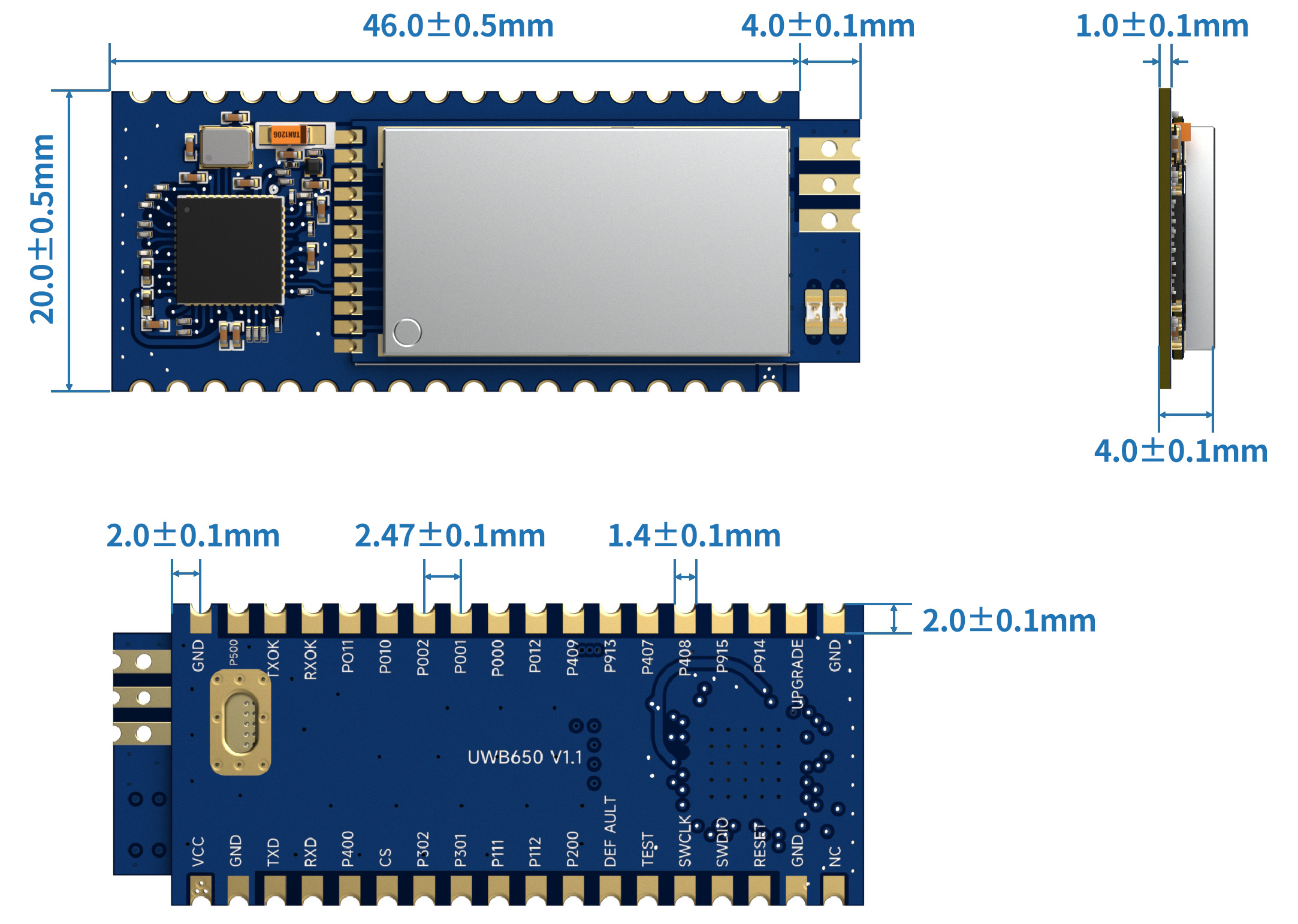 UWB模块UWB650尺寸